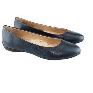 Marc joseph New York Womens Navy Blue Napa Leather Ballet Flats Sz 7.5 New